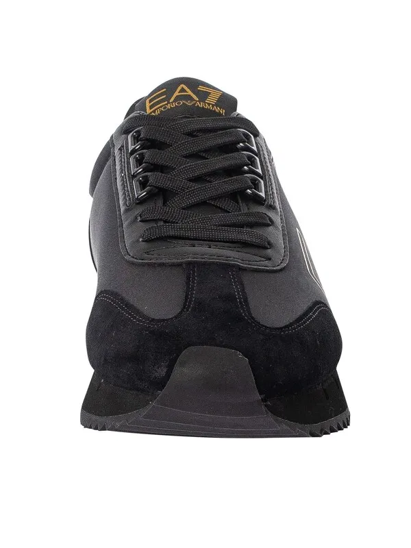 EA7 Side Logo Trainers - Black/Gold