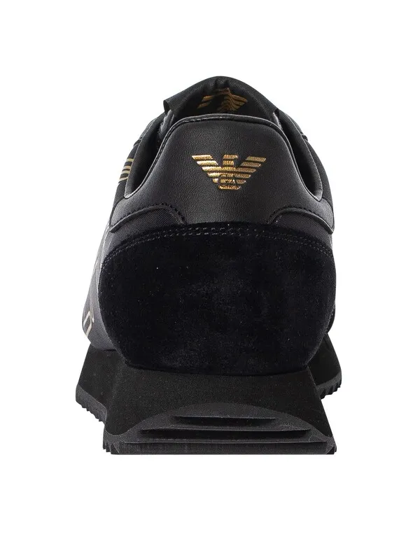 EA7 Side Logo Trainers - Black/Gold