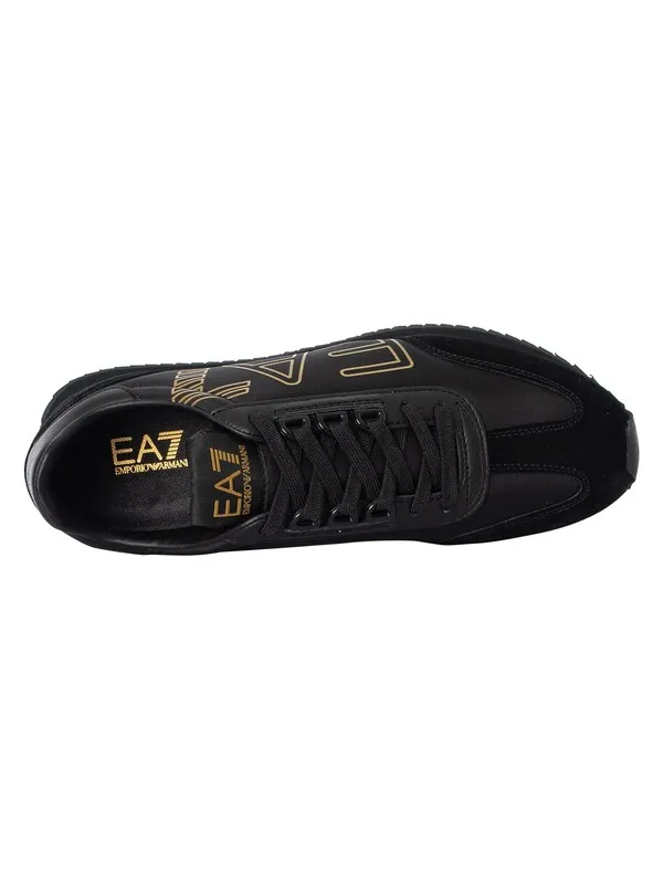 EA7 Side Logo Trainers - Black/Gold