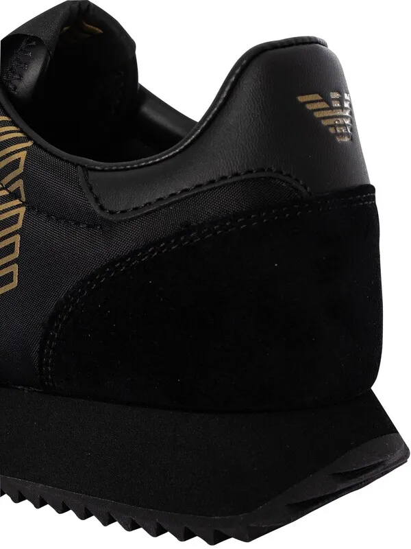 EA7 Side Logo Trainers - Black/Gold