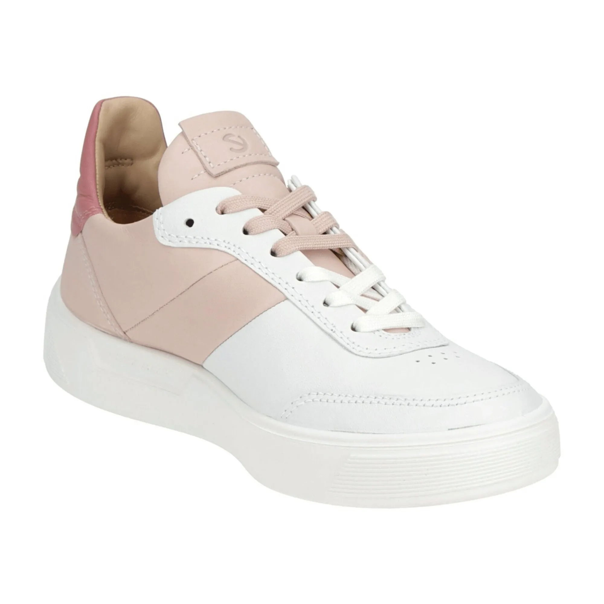 Ecco Street Tray Women's Sneakers - Stylish White & Pink (291183)