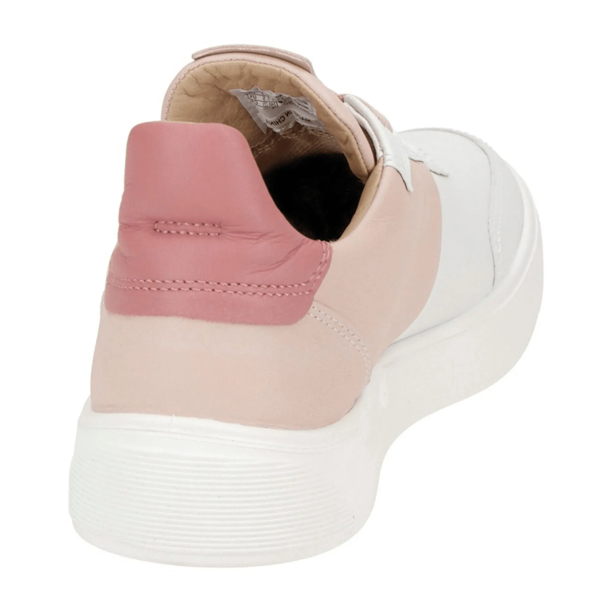 Ecco Street Tray Women's Sneakers - Stylish White & Pink (291183)