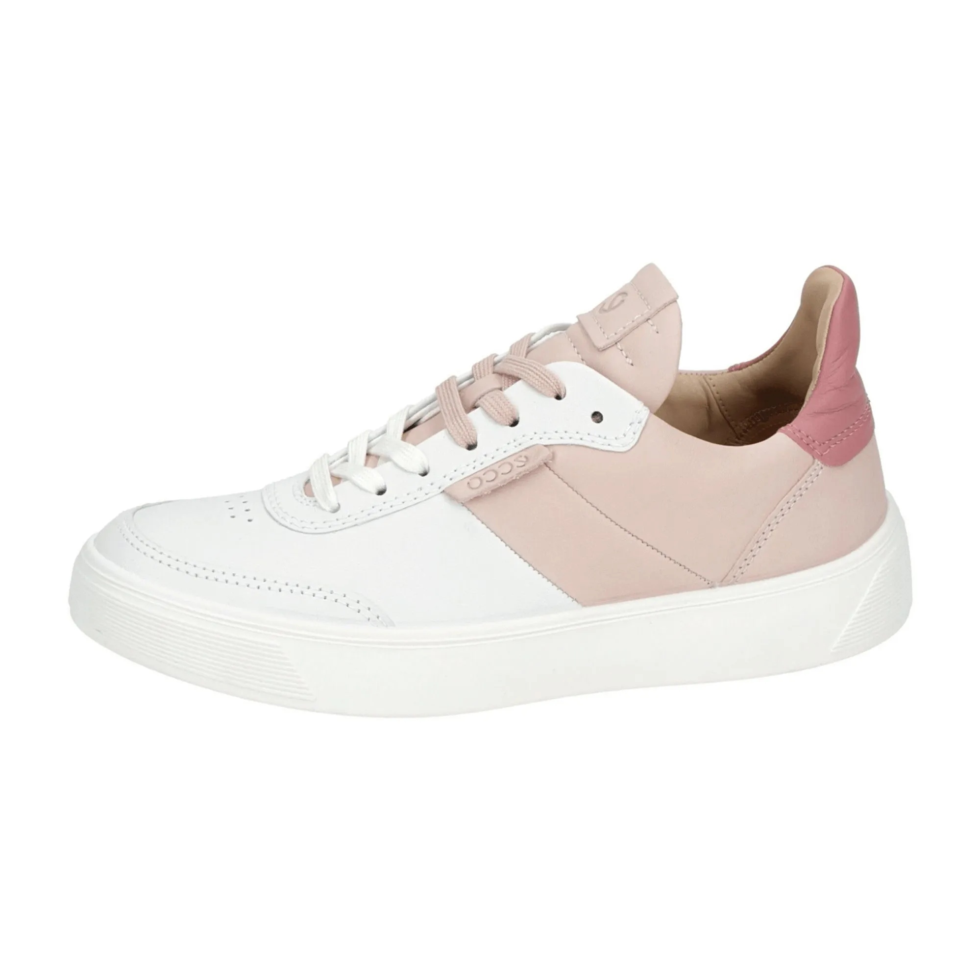 Ecco Street Tray Women's Sneakers - Stylish White & Pink (291183)