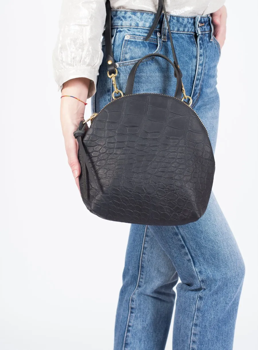 Eleven Thirty Anni Mini Shoulder Bag (Black Croc Embossed)