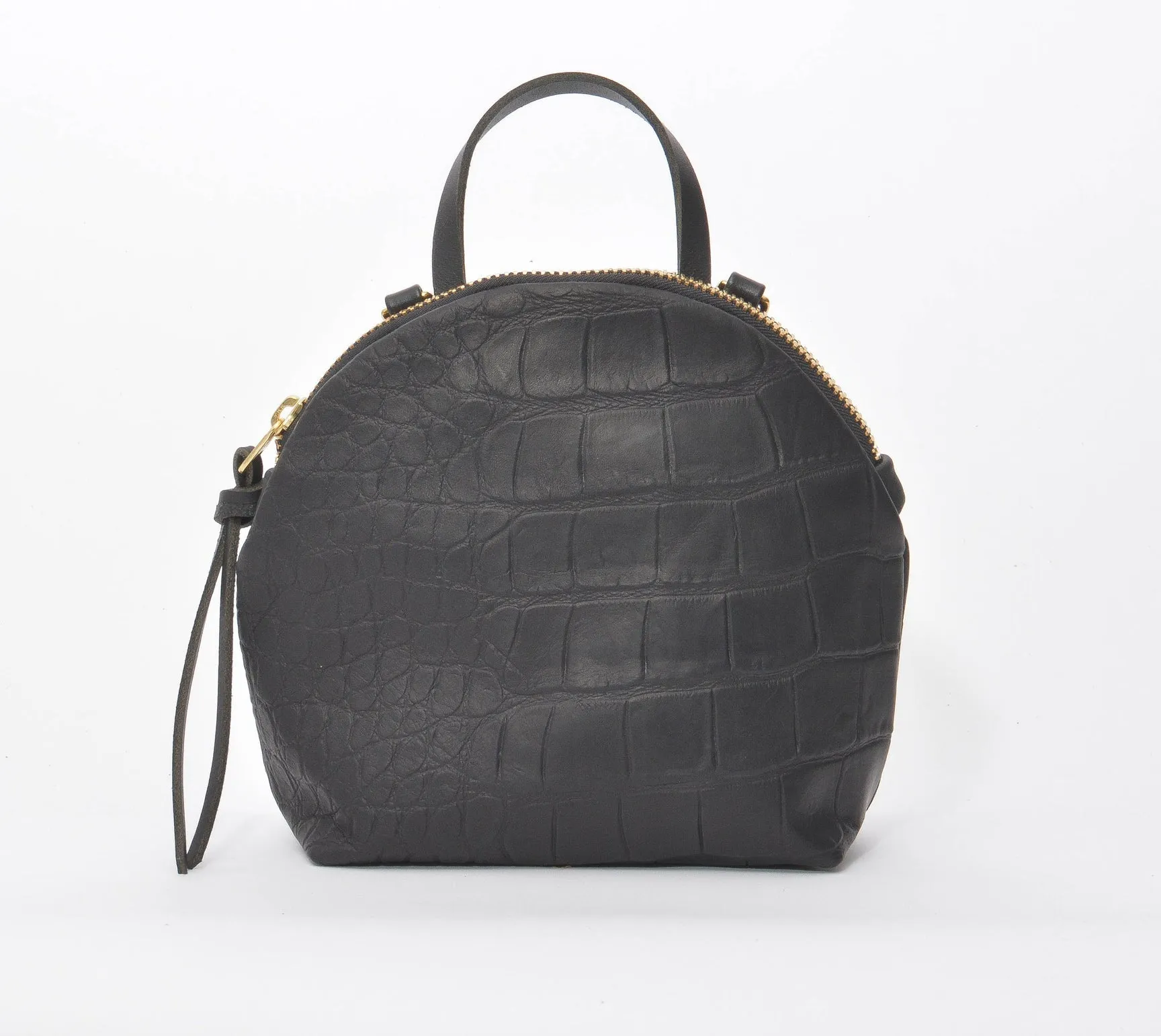 Eleven Thirty Anni Mini Shoulder Bag (Black Croc Embossed)