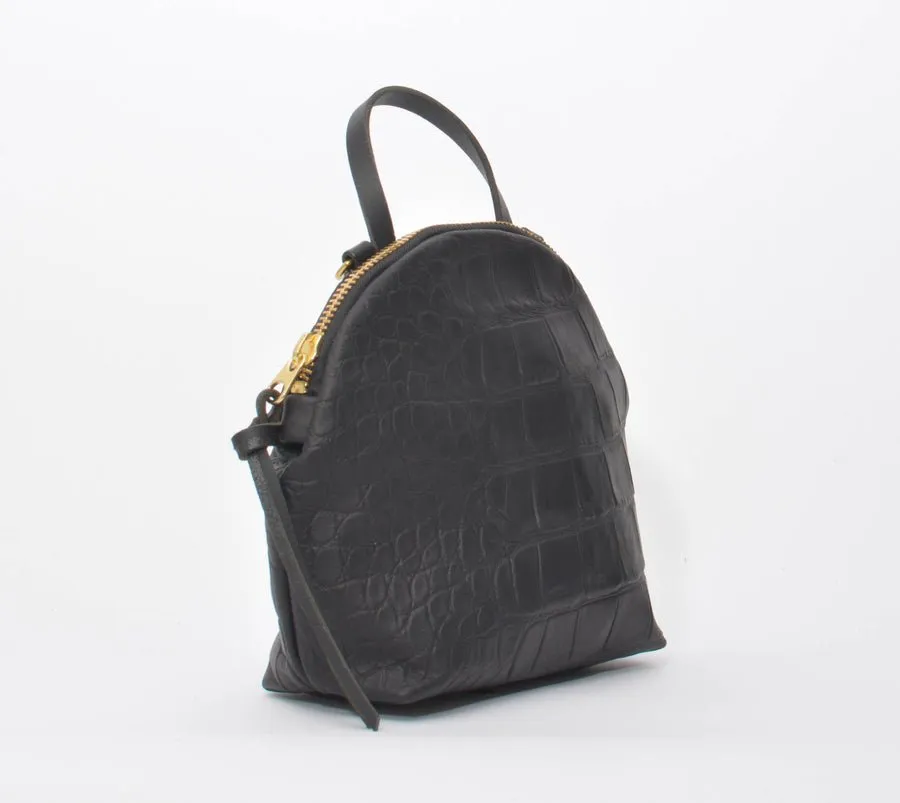 Eleven Thirty Anni Mini Shoulder Bag (Black Croc Embossed)