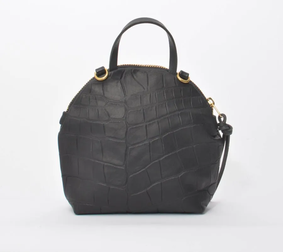 Eleven Thirty Anni Mini Shoulder Bag (Black Croc Embossed)