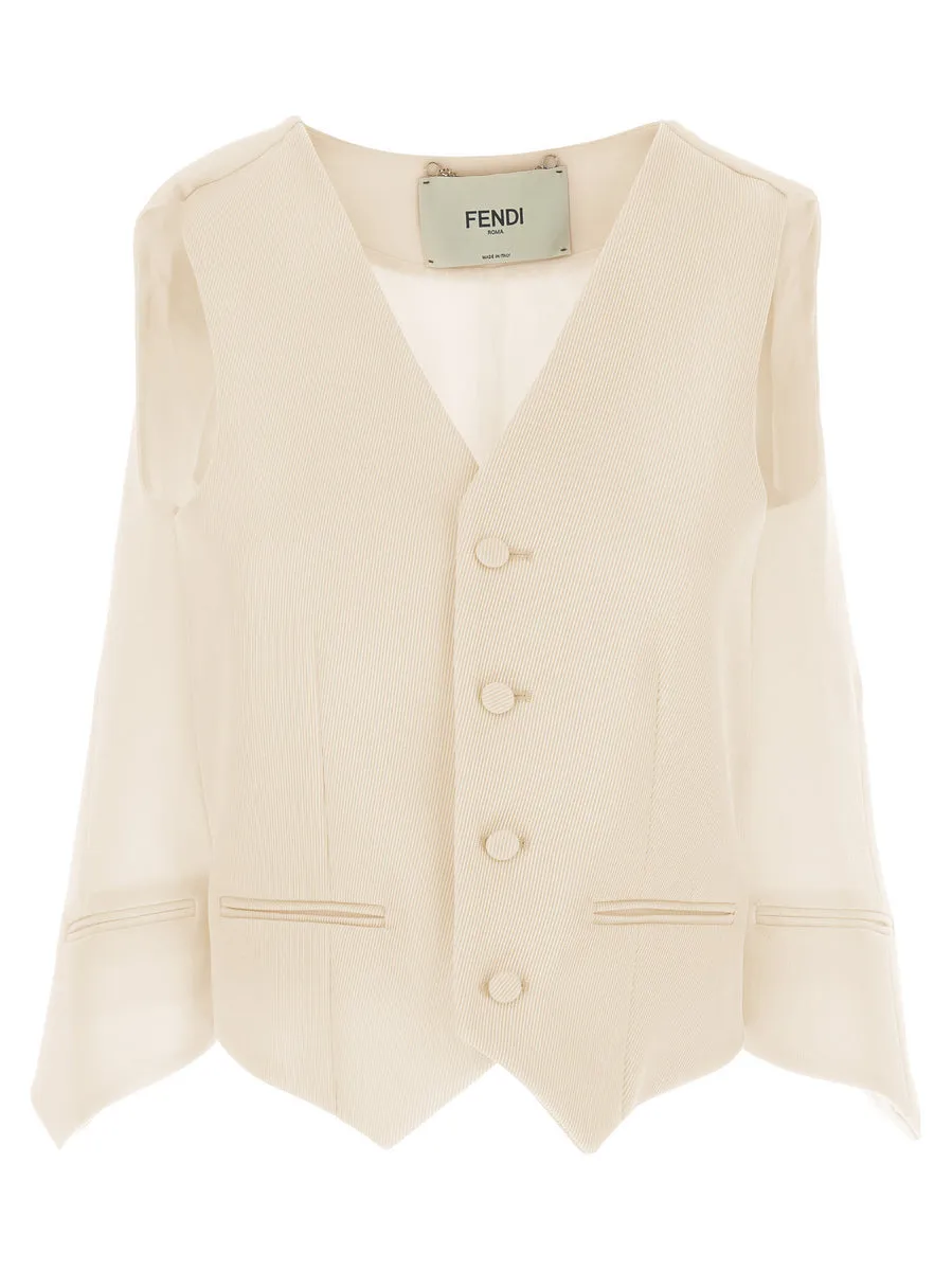 Fendi    Fendi Cut Out Deconstructed Vest