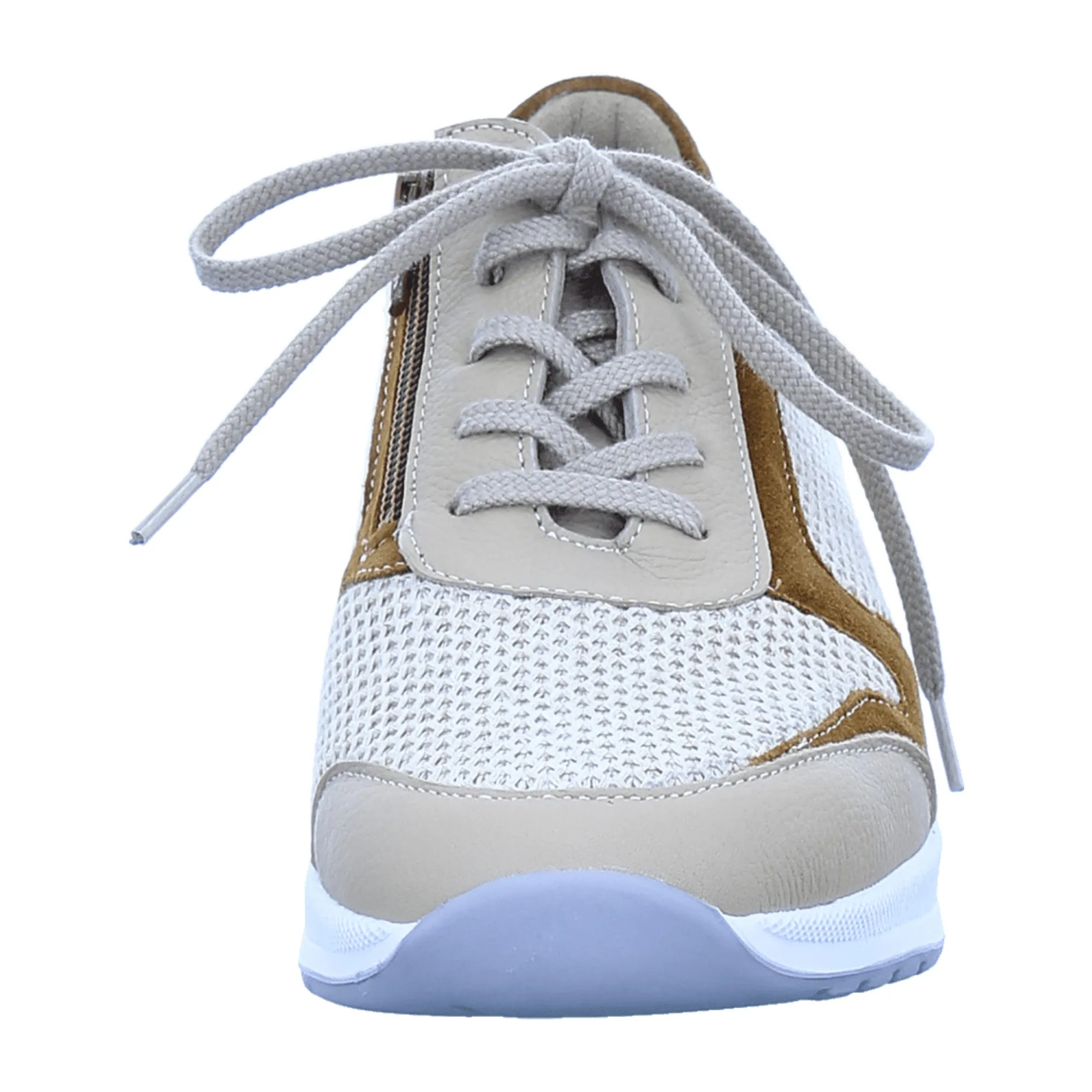 Finn Comfort Mori Beige Lace-Up Shoe with Removable Insole - Fashionable Comfort Leather/Textile Sneakers for Women