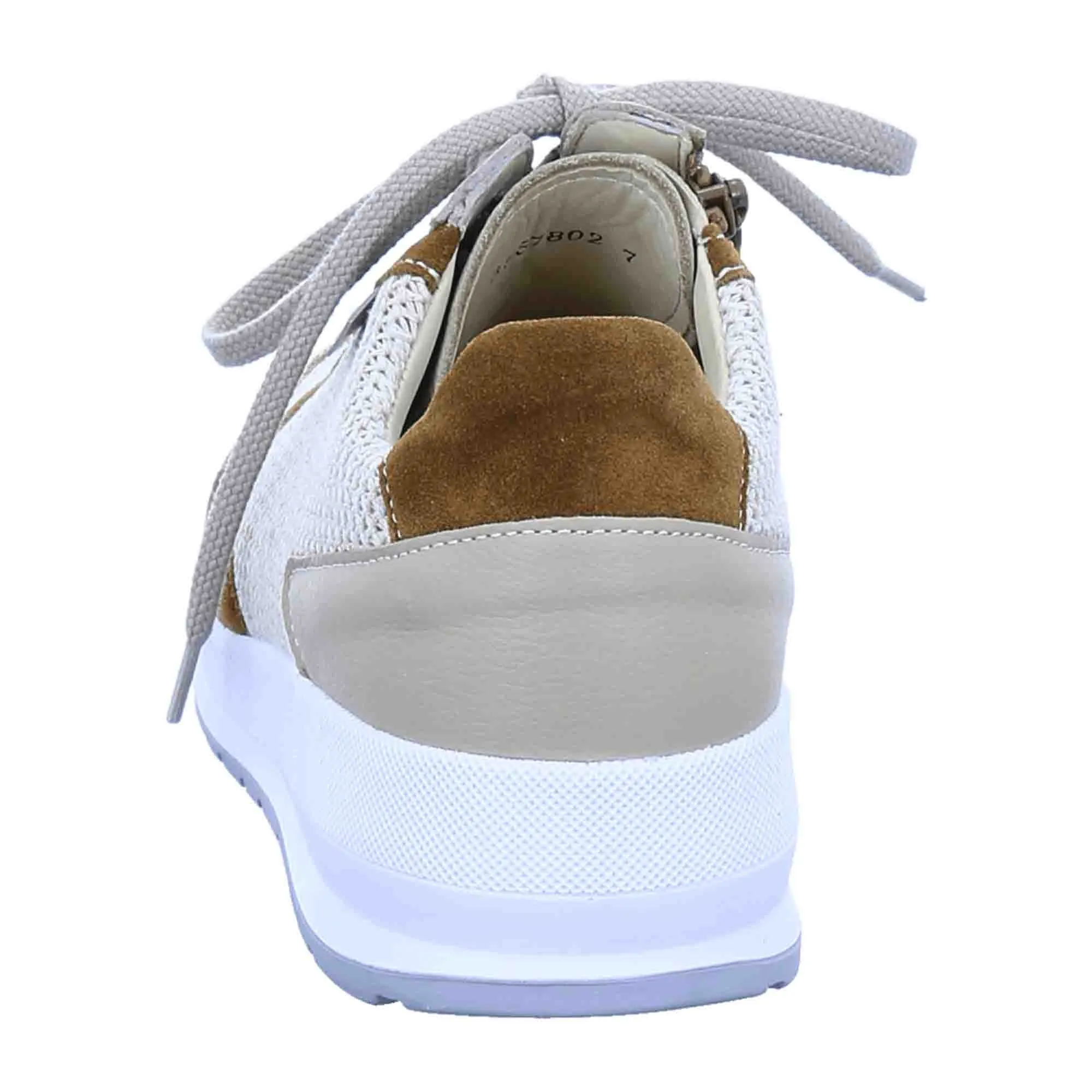 Finn Comfort Mori Beige Lace-Up Shoe with Removable Insole - Fashionable Comfort Leather/Textile Sneakers for Women