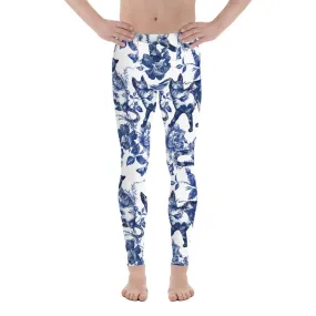 Floral Porcelain Cats Men's Leggings