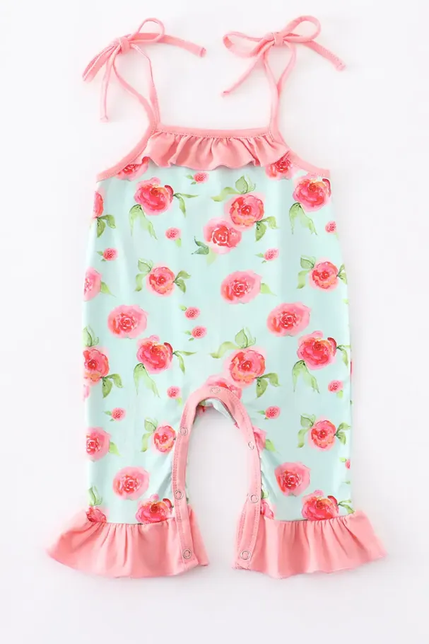   Floral Ruffle Baby Romper