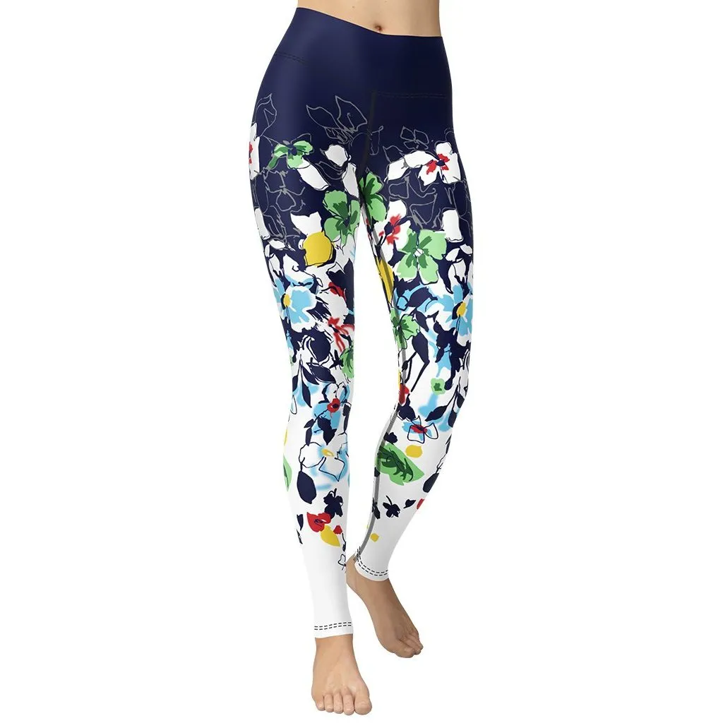 Flower Drawings Yoga Leggings