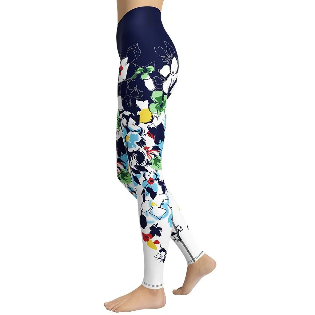 Flower Drawings Yoga Leggings