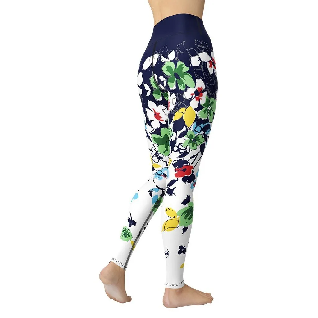 Flower Drawings Yoga Leggings