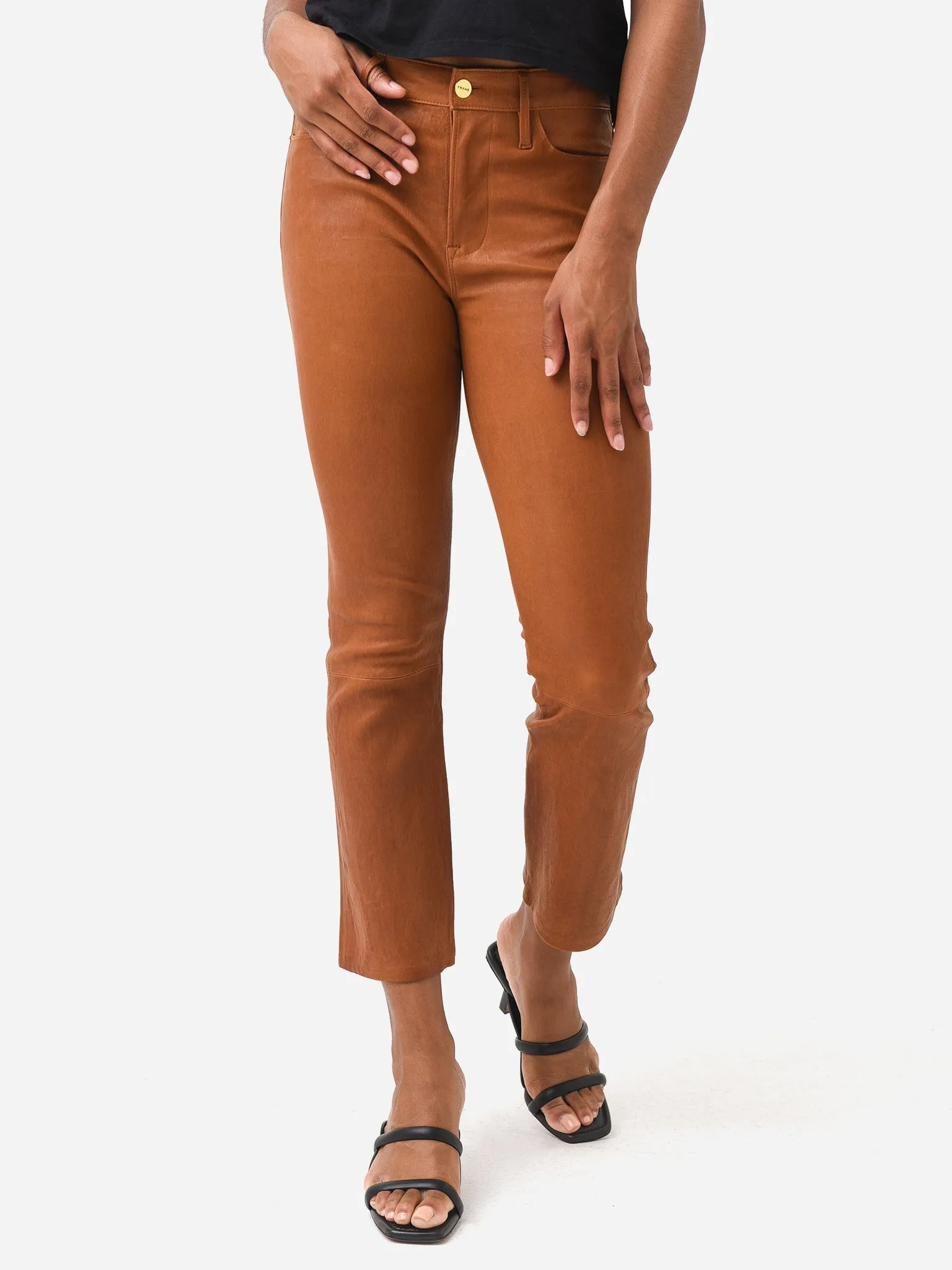     FRAME  Women's Leather Le Crop Mini Boot Pant    