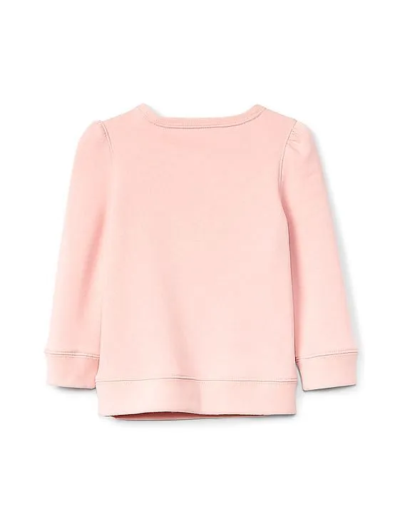 GAP Girls Pink Ombre Glitter Logo Pullover