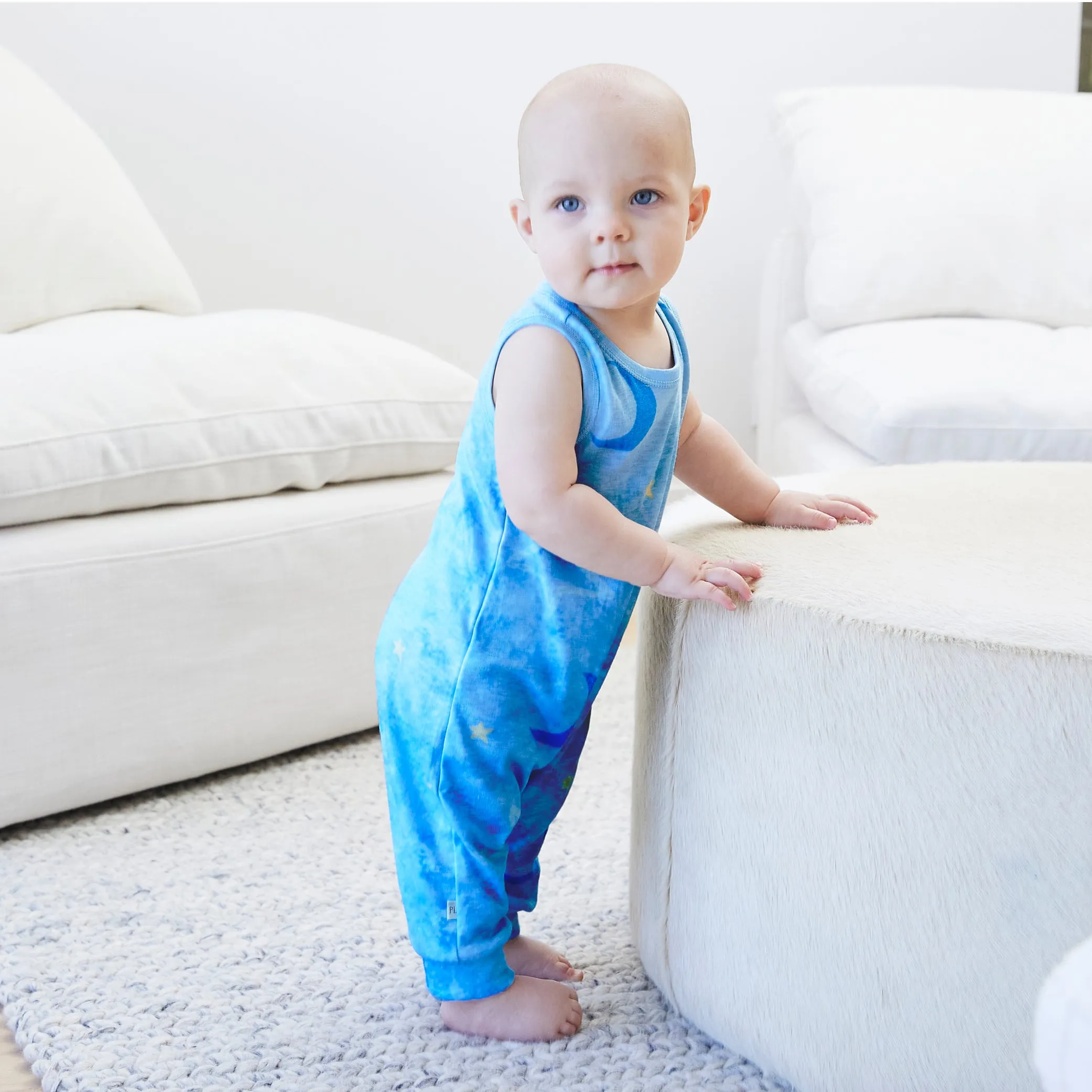 Garment Dyed Slub Moon & Star Marble Tank Romper