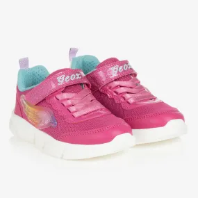 Girls Pink Velcro Light-Up Wing Trainers