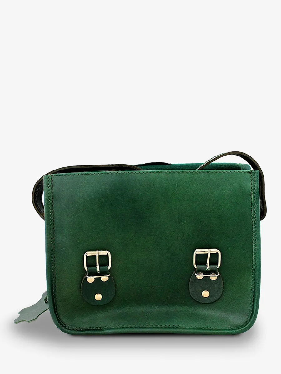 Green Leather Shoulder Bag - LaSacoche S Emerald | PAUL MARIUS