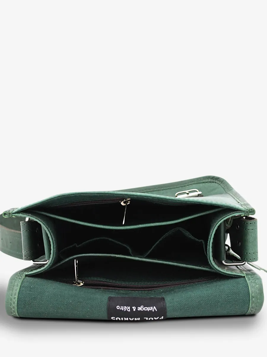 Green Leather Shoulder Bag - LaSacoche S Emerald | PAUL MARIUS