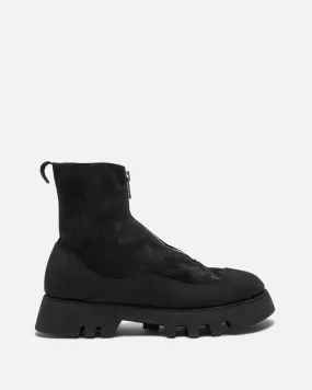 Guidi ZO06FZV Reverse Horse Suede Zoomorphic Ankle Boot in Black