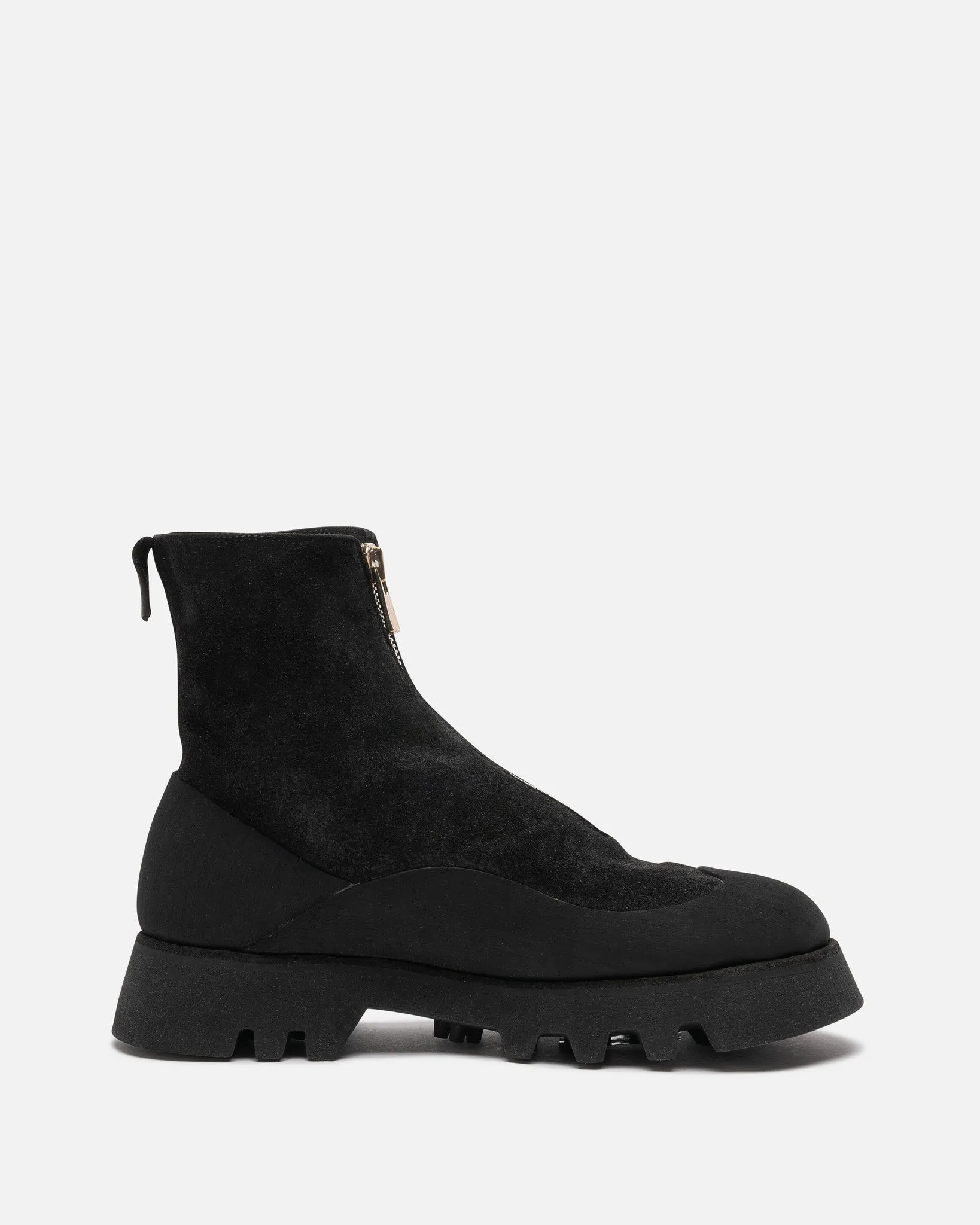 Guidi ZO06FZV Reverse Horse Suede Zoomorphic Ankle Boot in Black