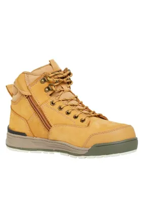 Hard Yakka 3056 Lace Up & Side Zip Steel Toe Safety Boot - Wheat (Y60200)-