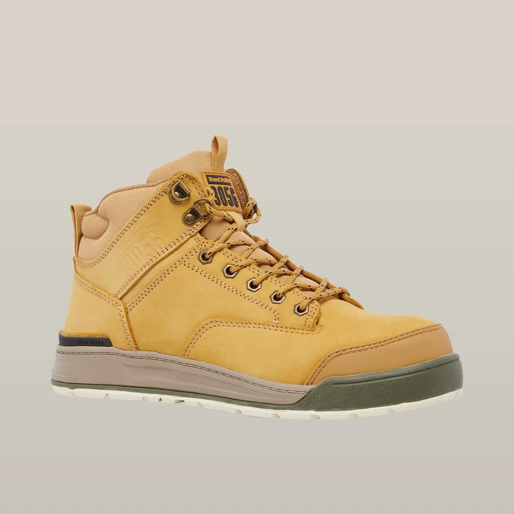 Hard Yakka 3056 Lace Up & Side Zip Steel Toe Safety Boot - Wheat (Y60200)-