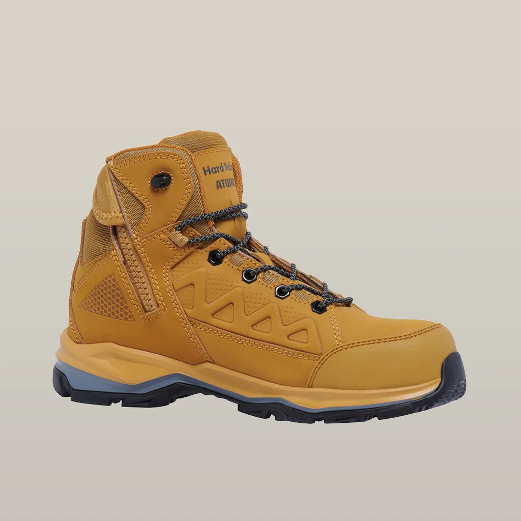 Hard Yakka Atomic Hybrid Lace Up & Side Zip Safety Boot - Wheat (Y60280)-