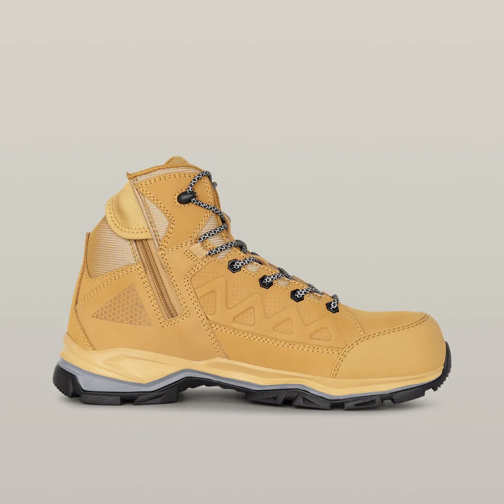 Hard Yakka Atomic Hybrid Lace Up & Side Zip Safety Boot - Wheat (Y60280)-