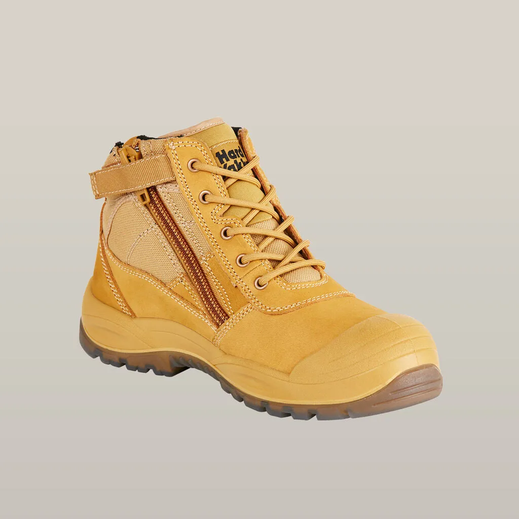 Hard Yakka Utility Zip Sided Steel Toe Safety Boot - Wheat (Y60120)-