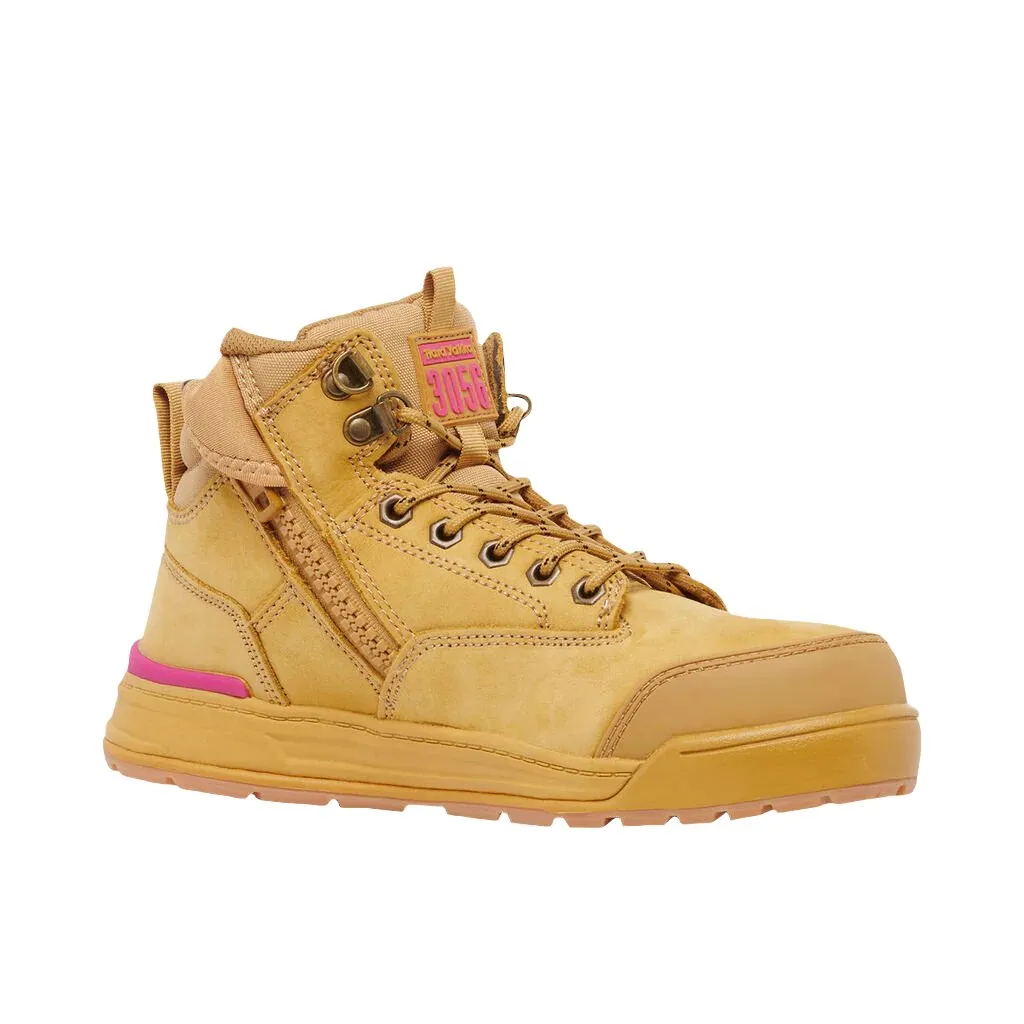 Hard Yakka Women's 3056 Lace Up & Side Zip Safety Boot - Wheat (Y60240)-