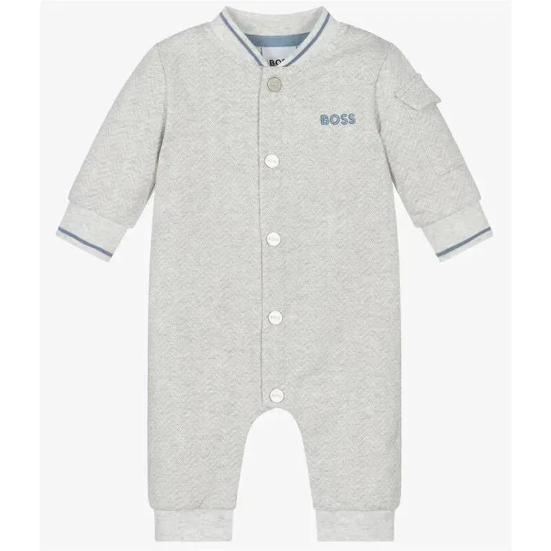 Hugo Boss Baby - Boys Grey Cotton Romper