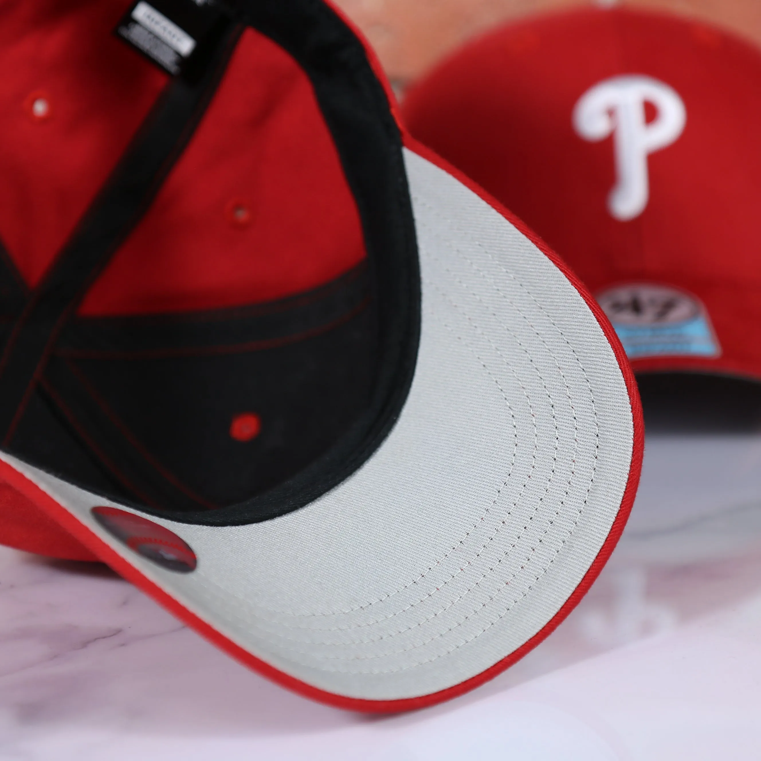 Infant Philadelphia Phillies Gray Bottom Dad Hat | Red Infant Dad Hat