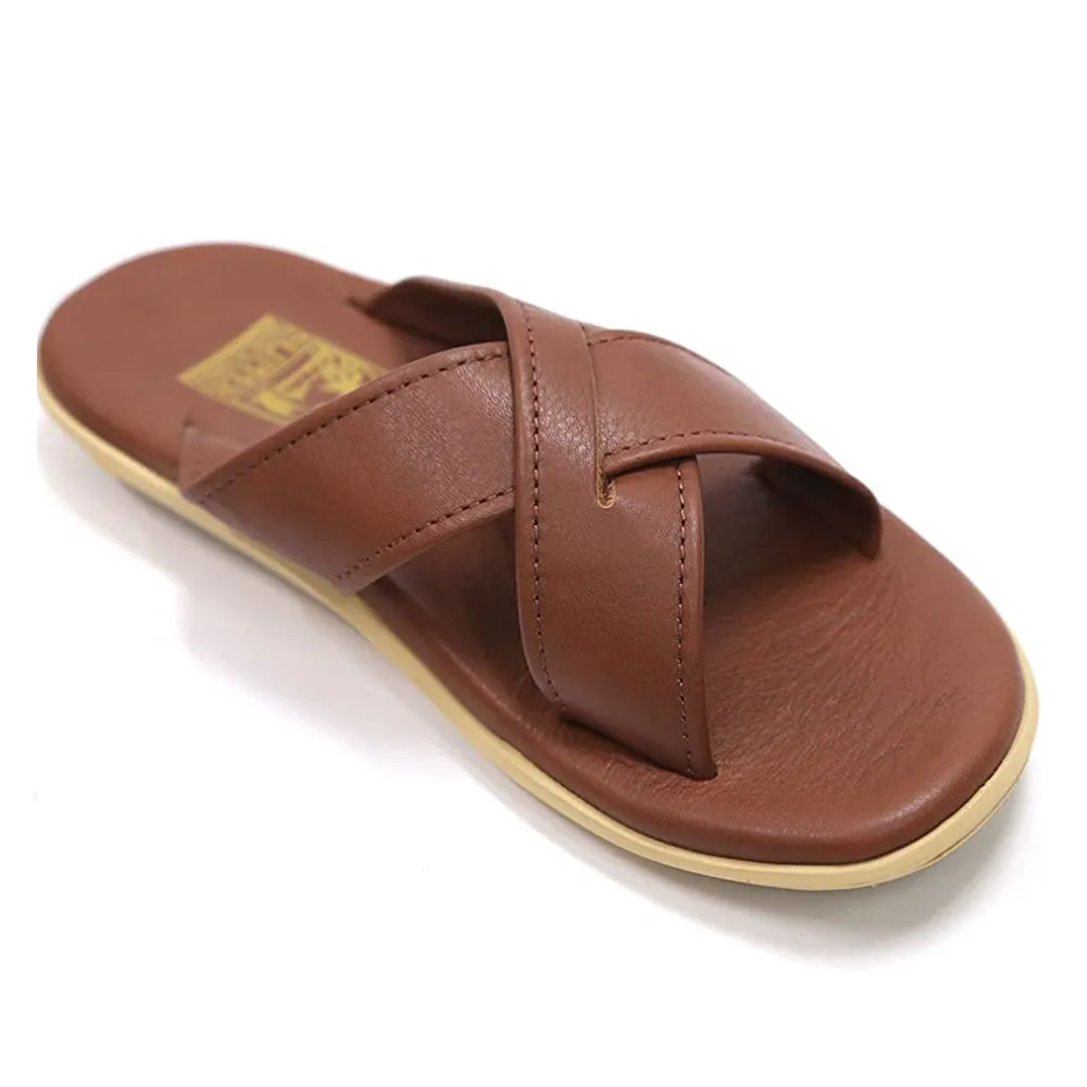 Island Slipper Men's Classic Leather Slide Whiskey