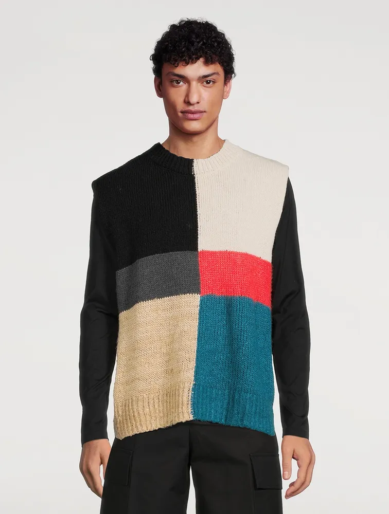 JIL SANDER Silk And Wool Colourblock Vest