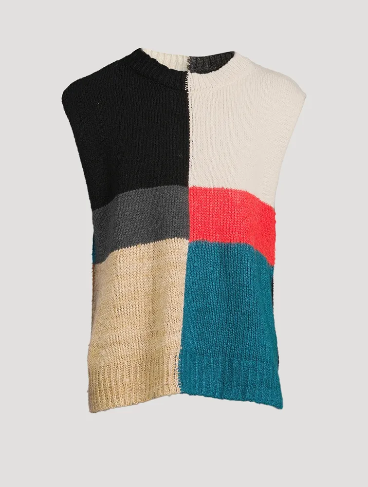 JIL SANDER Silk And Wool Colourblock Vest