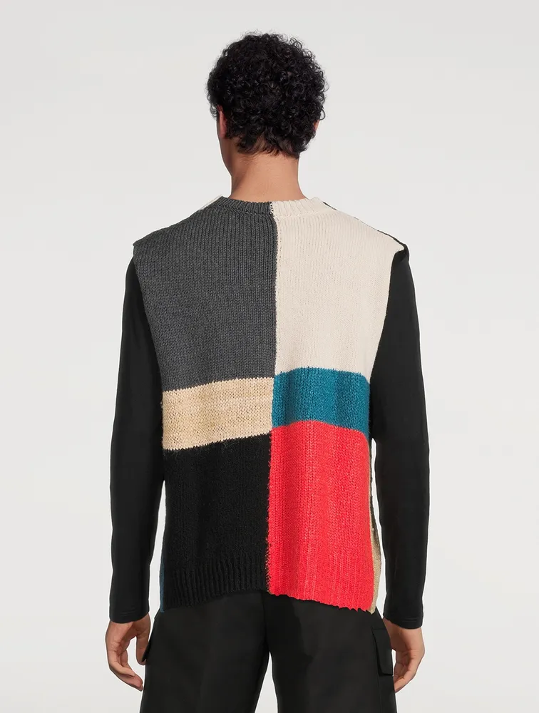 JIL SANDER Silk And Wool Colourblock Vest