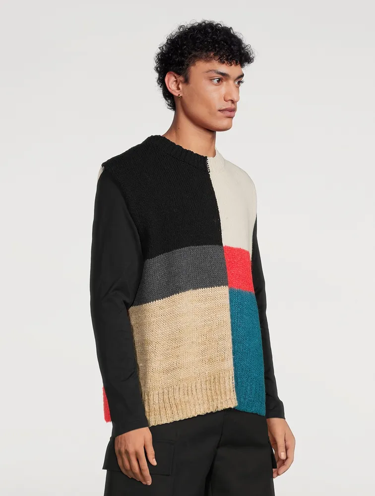 JIL SANDER Silk And Wool Colourblock Vest