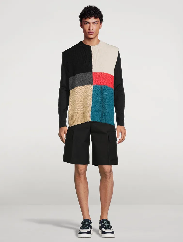 JIL SANDER Silk And Wool Colourblock Vest