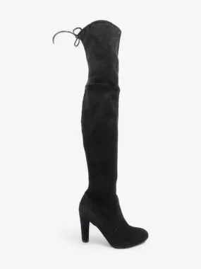 Jimmy Choo Knee High Boot Heels 115mm Black Suede EU 37 UK 4