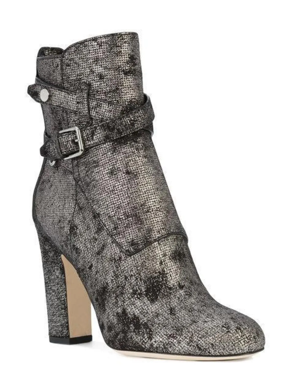 Jimmy Choo Mitchel 100 Ankle Boot - Metallic Washed Dotted Suede