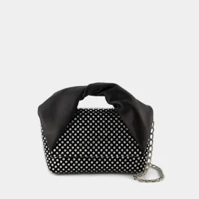 J.W. Anderson  Crystal Midi Twister Hobo Bag - J.W. Anderson -  Black - Leather