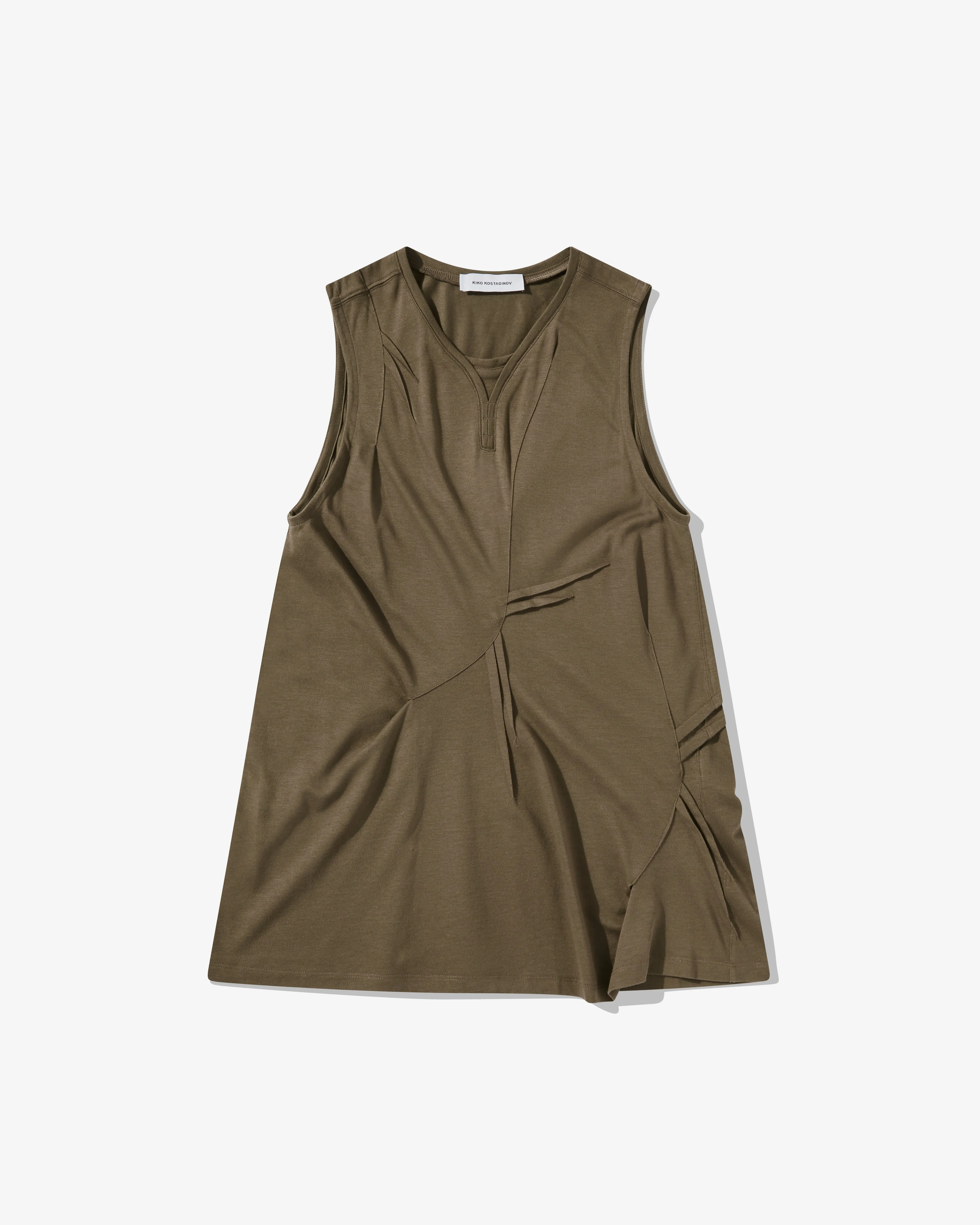 Kiko Kostadinov  Men's Deultum Darted Vest Taupe 