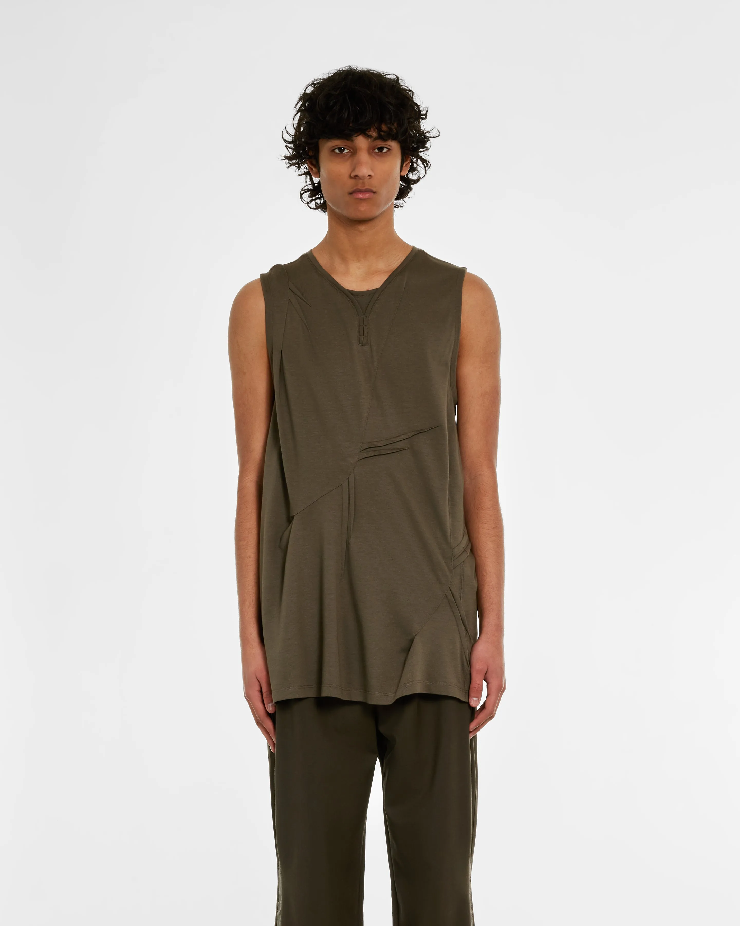 Kiko Kostadinov  Men's Deultum Darted Vest Taupe 