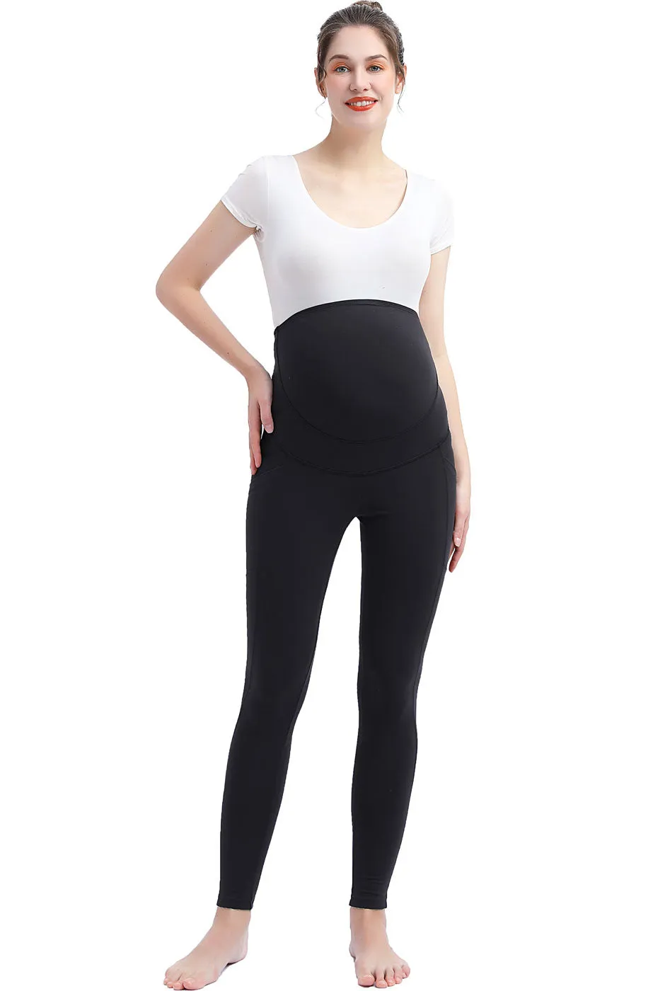 Kimi + Kai Maternity Gwen Belly Support Pocket Leggings (28 Inseam)