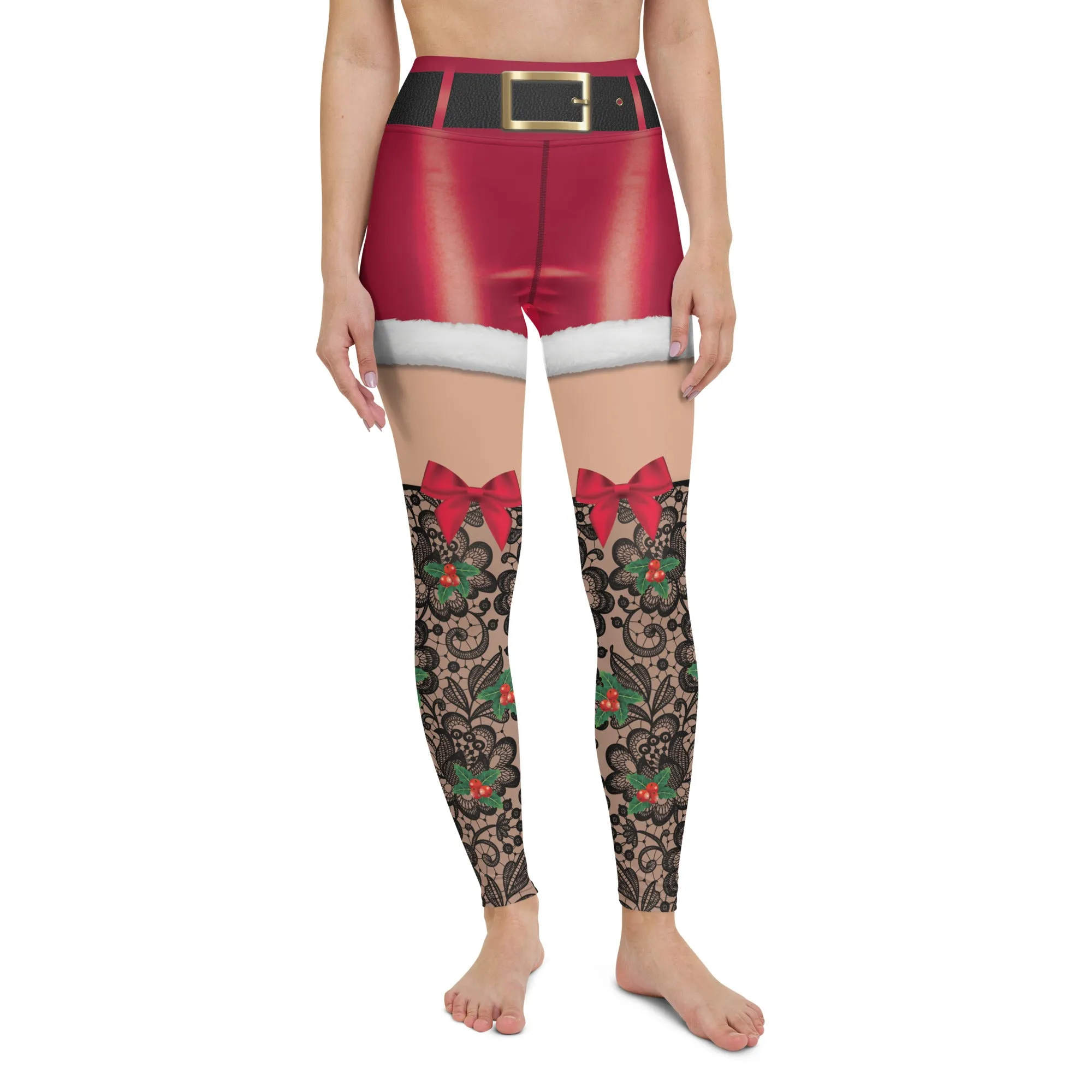 Lace Christmas Yoga Leggings