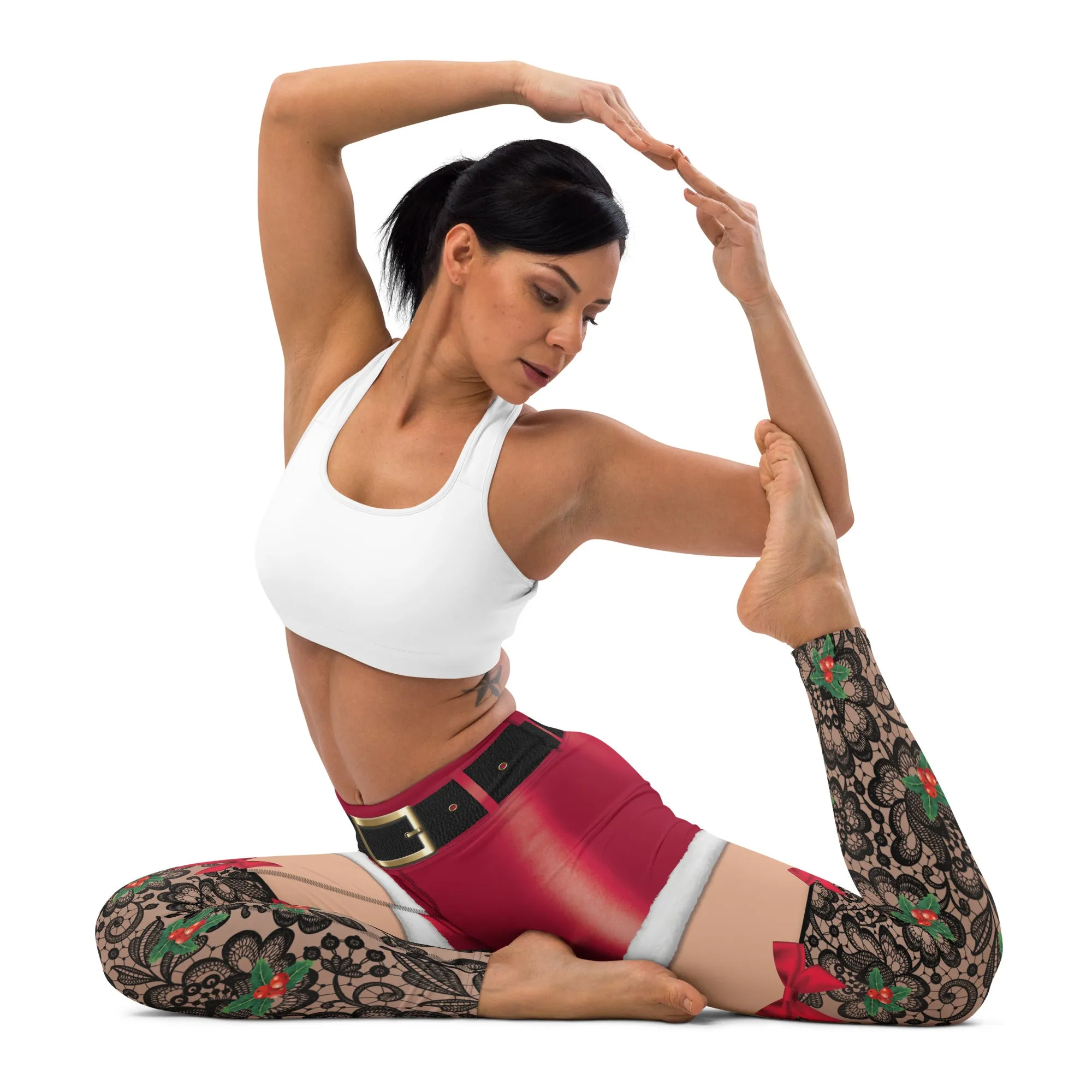 Lace Christmas Yoga Leggings