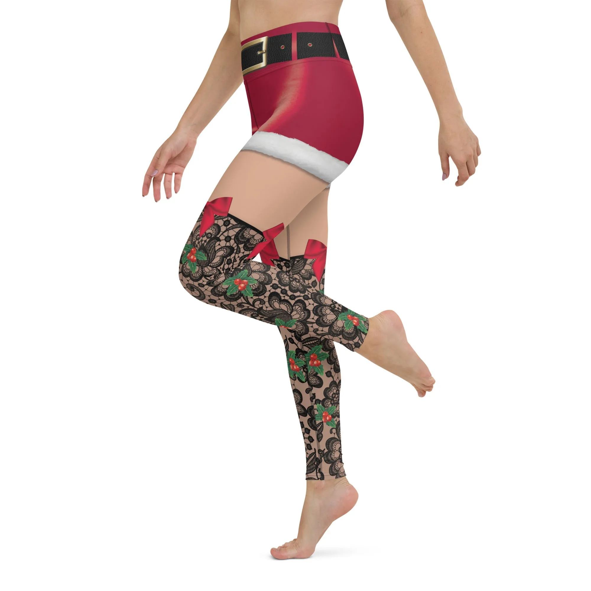 Lace Christmas Yoga Leggings